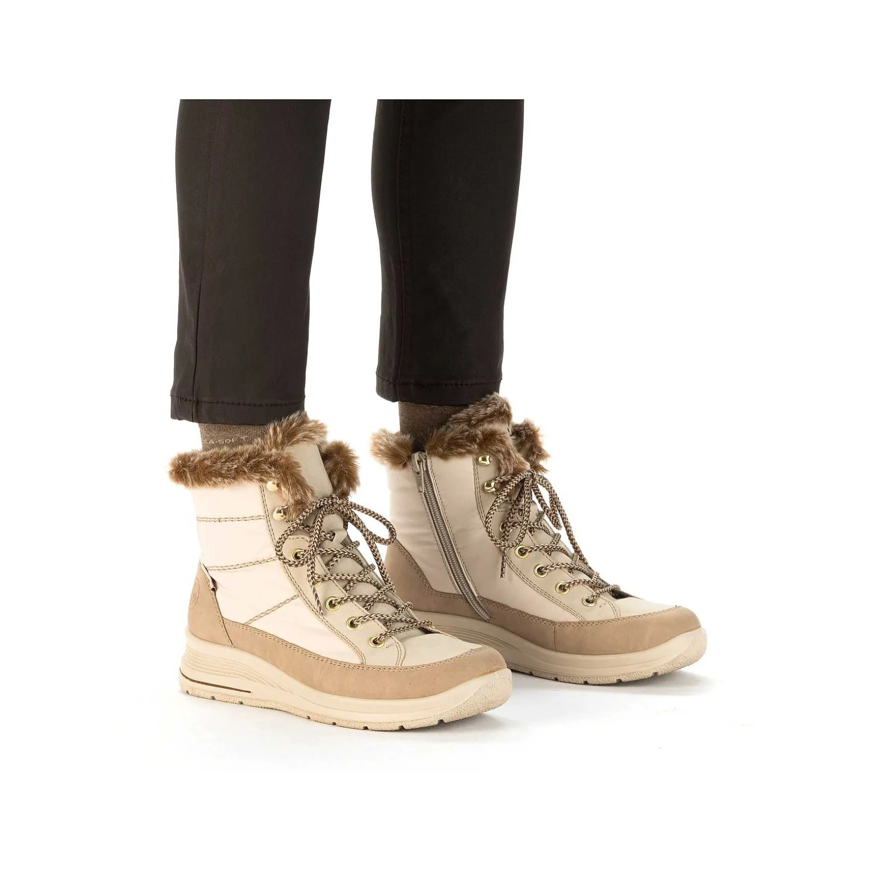 Rieker Women'S Corded Boots Vanilla Beige