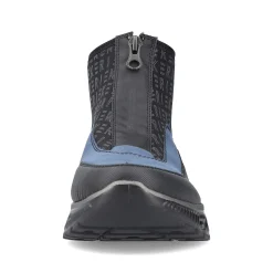 Rieker Women'S High Sneaker Asphalt Black-Ocean Blue