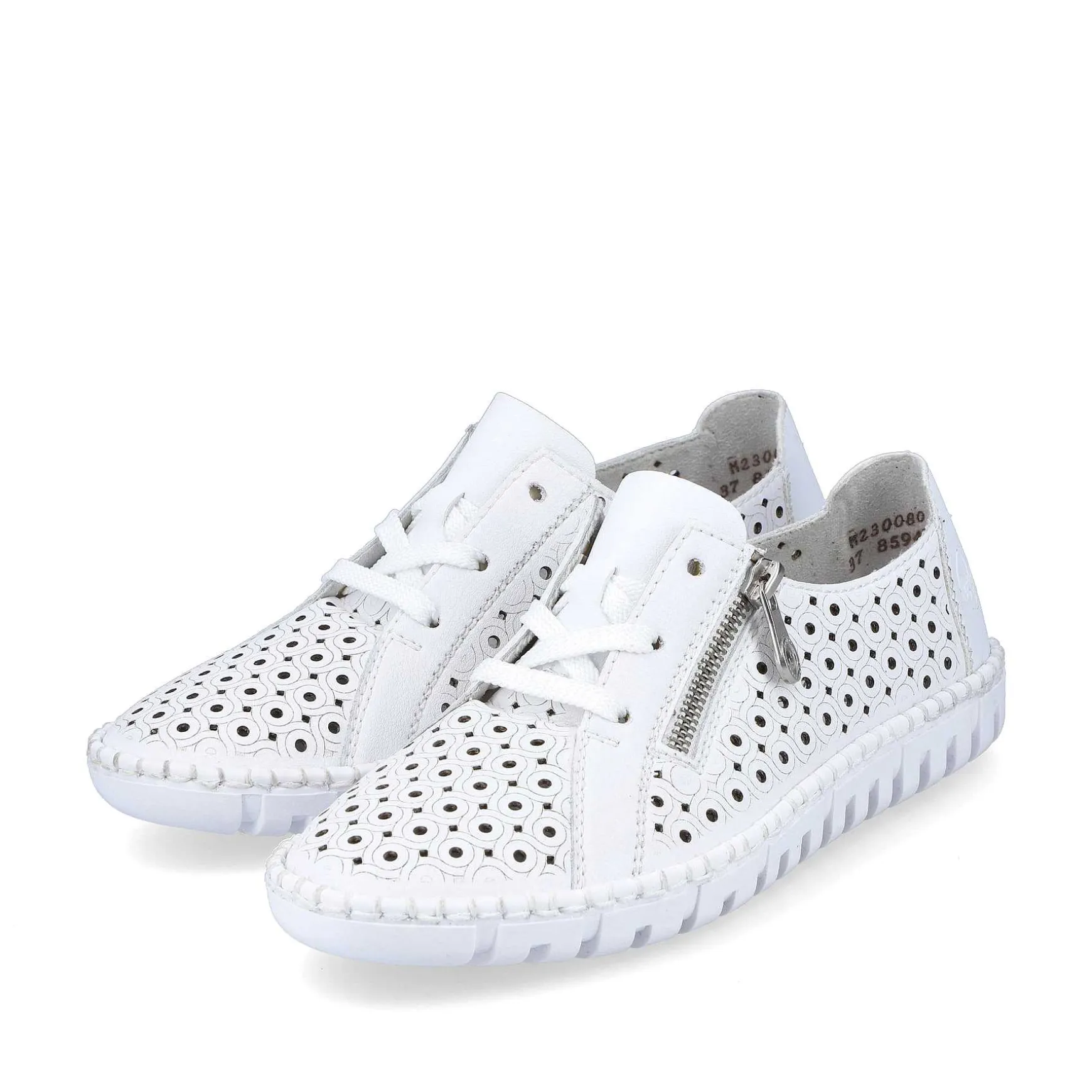 Rieker Women'S Laced Shoes Pearl White