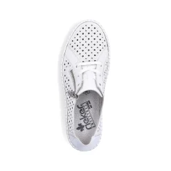 Rieker Women'S Laced Shoes Pearl White