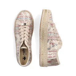 Rieker Women'S Lace-Up Shoes Light Beige