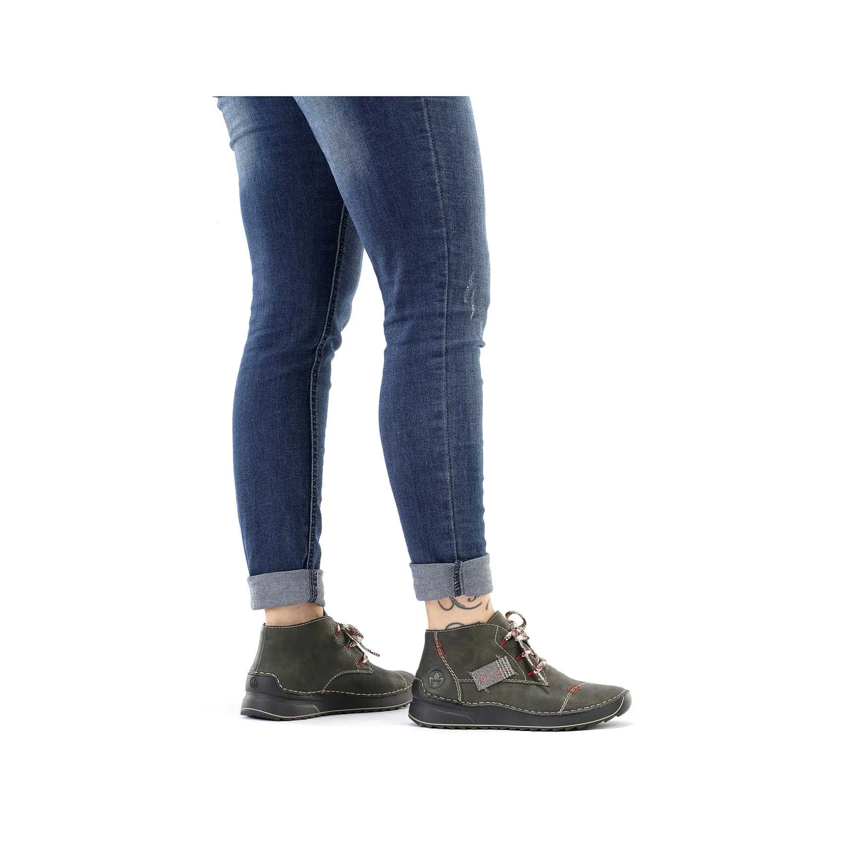 Rieker Women'S Lace-Up Shoes Khaki Green