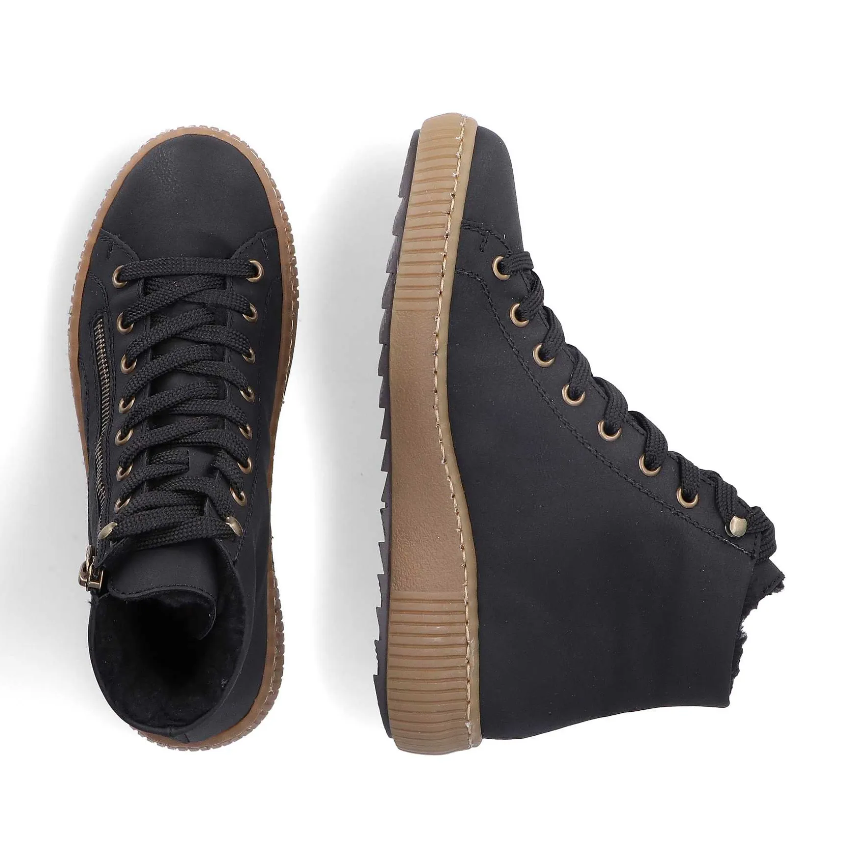 Rieker Women'S Lace-Up Shoes Asphalt Black