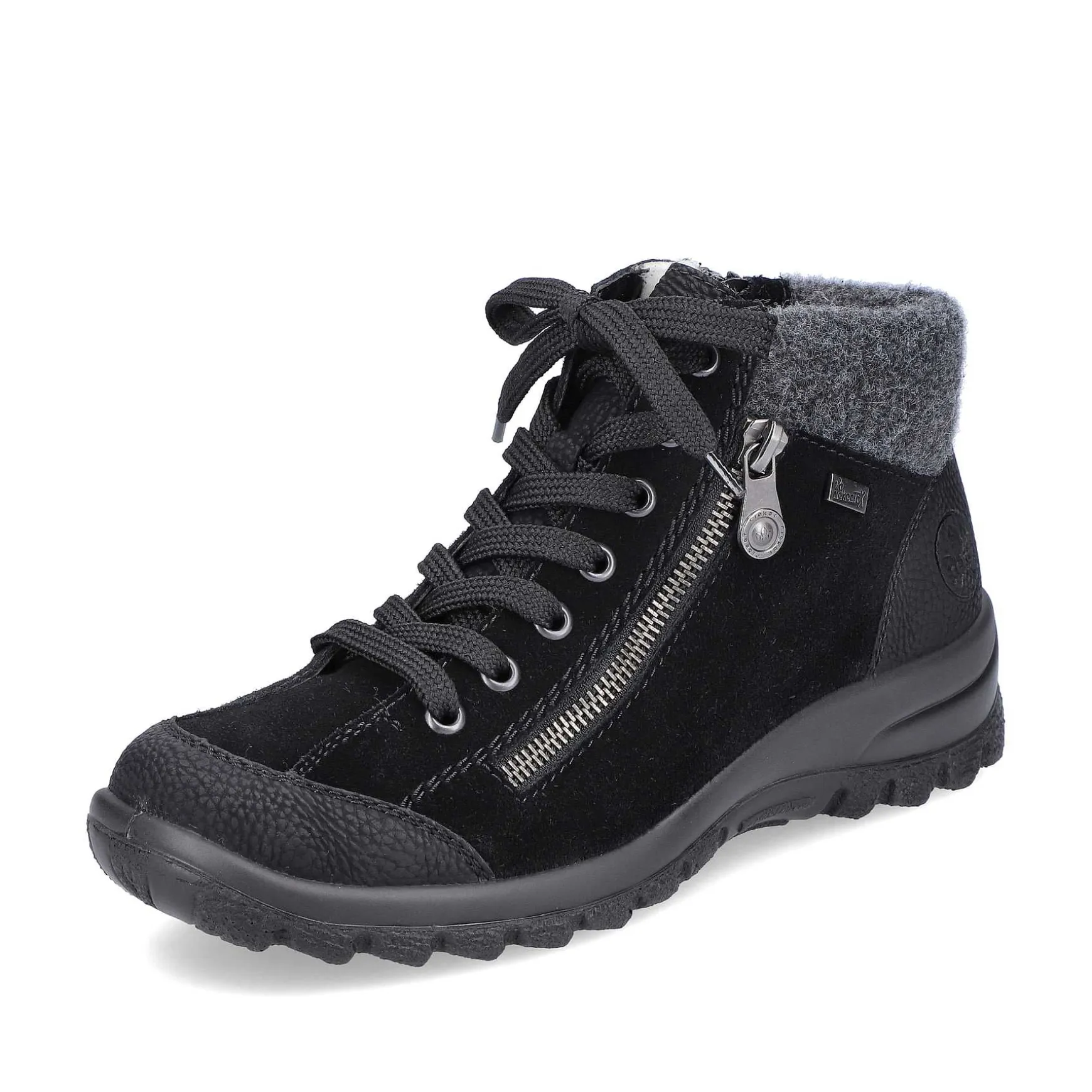 Rieker Women'S Lace-Up Shoes Graphite Black