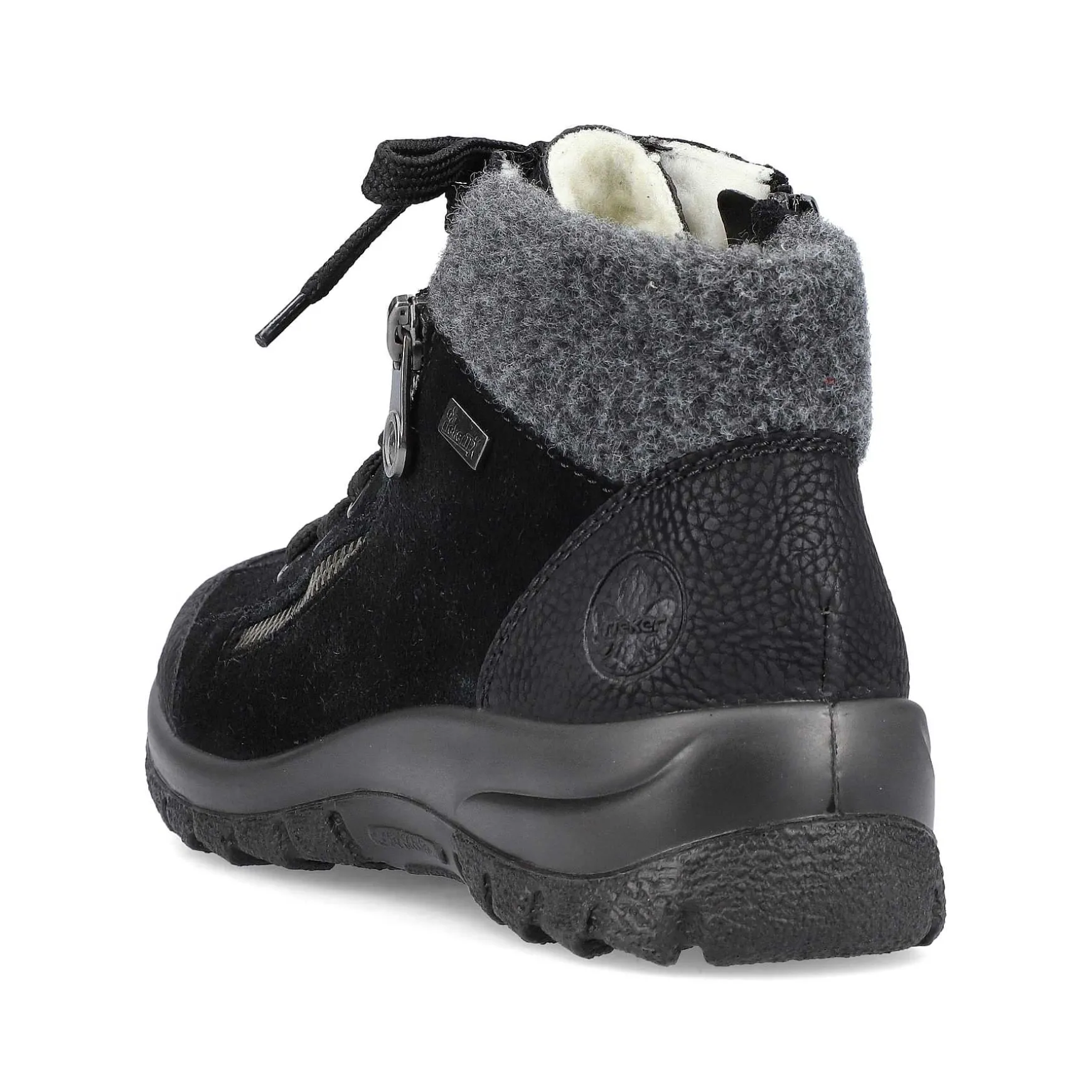 Rieker Women'S Lace-Up Shoes Graphite Black
