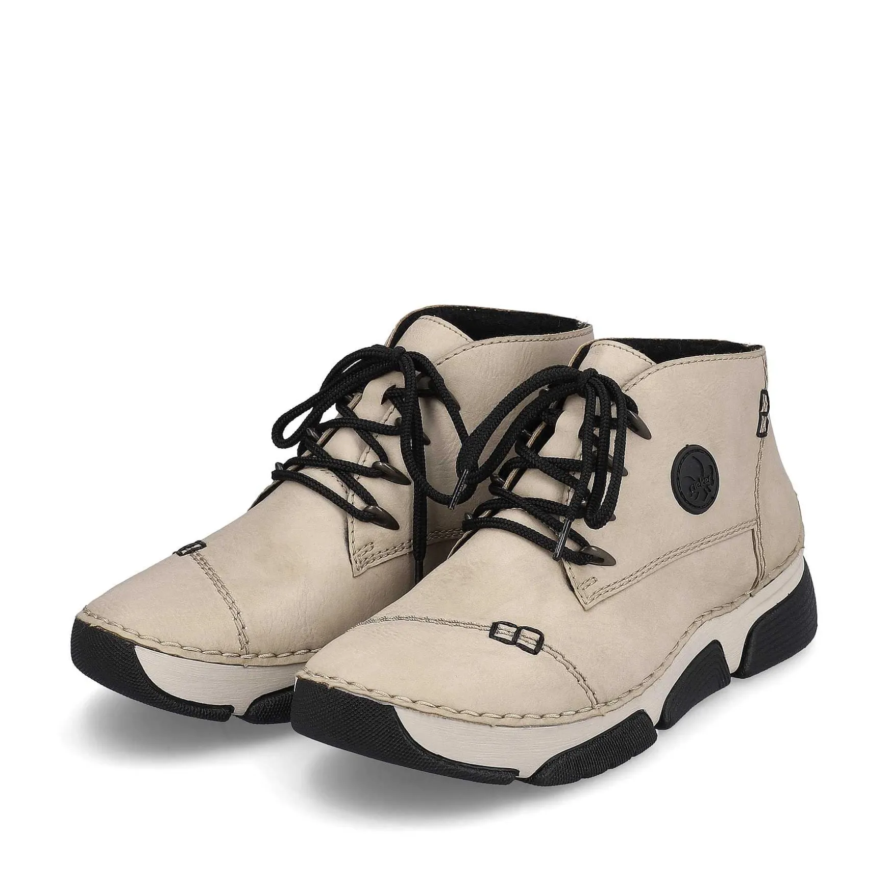Rieker Women'S Lace-Up Shoes Cream Beige