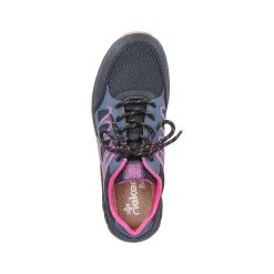 Rieker Women'S Lace-Up Shoes Navy Blue-Raspberry Red