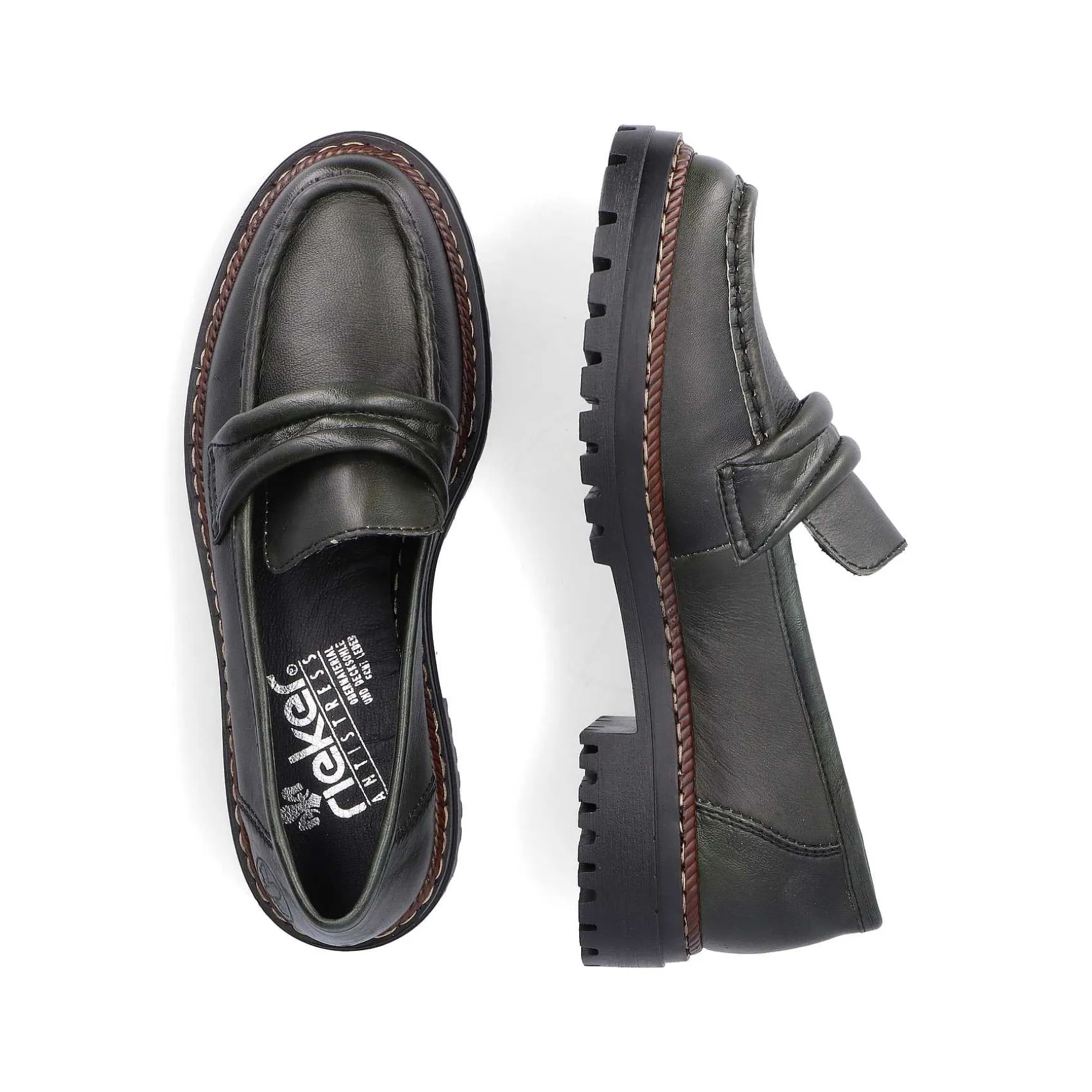 Rieker Women'S Loafers Army Green