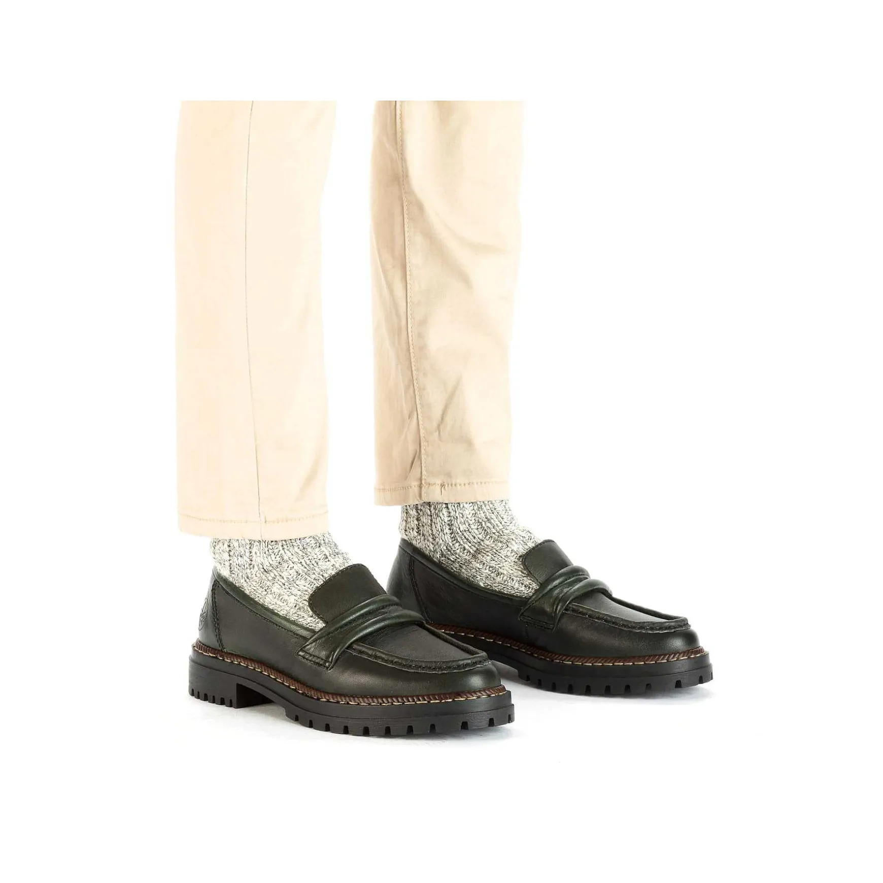 Rieker Women'S Loafers Army Green