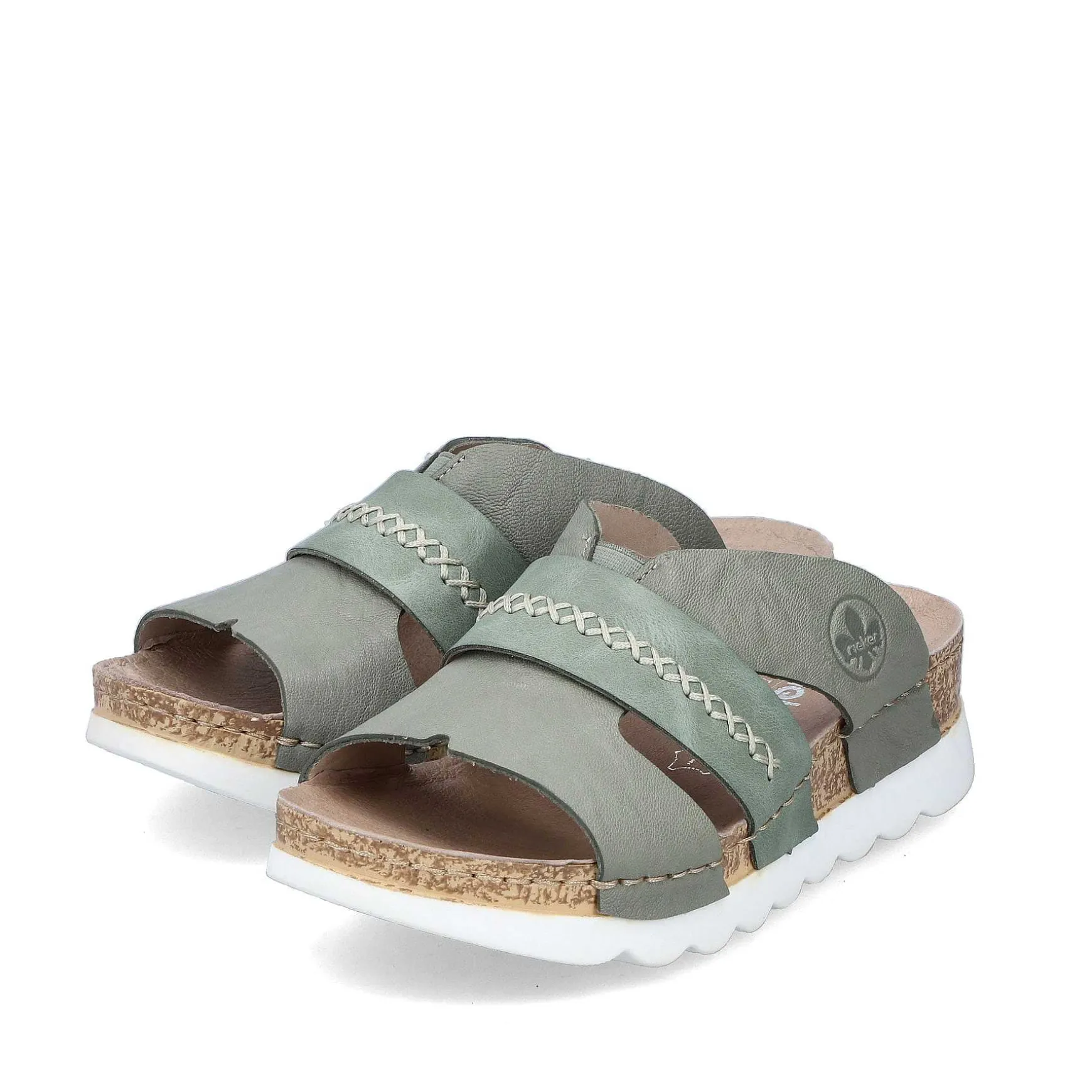 Rieker Women'S Mules Green Gray