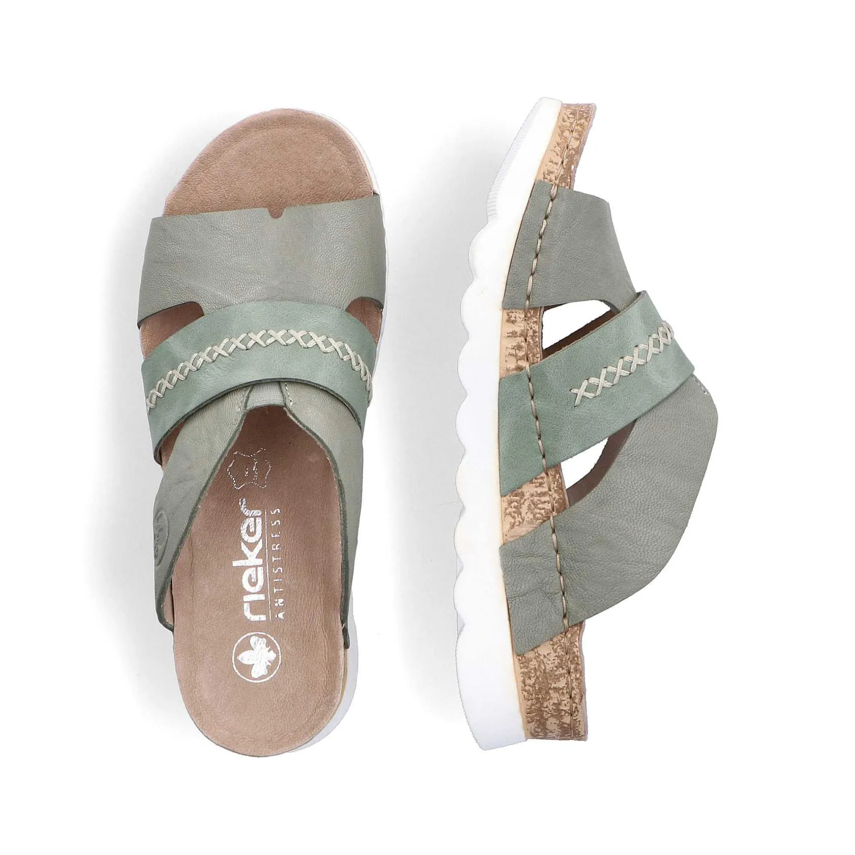 Rieker Women'S Mules Green Gray