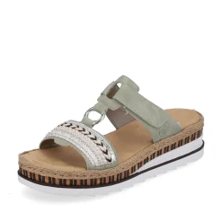 Rieker Women'S Mules Green Gray