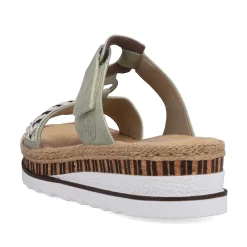Rieker Women'S Mules Green Gray