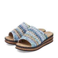 Rieker Women'S Mules Multi-Sky Blue