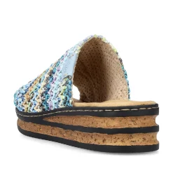 Rieker Women'S Mules Multi-Sky Blue