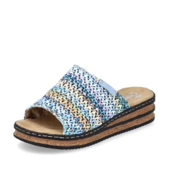 Rieker Women'S Mules Multi-Sky Blue