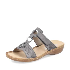 Rieker Women'S Mules Platinum Gray