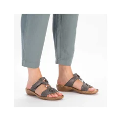 Rieker Women'S Mules Platinum Gray