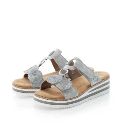 Rieker Women'S Mules Silver Gray