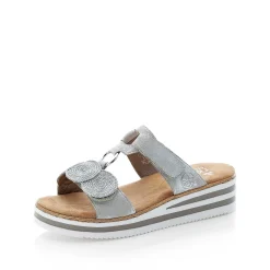 Rieker Women'S Mules Silver Gray