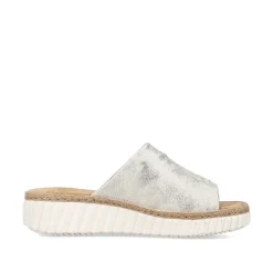 Rieker Women'S Mules Silver-Platinum-Metallic