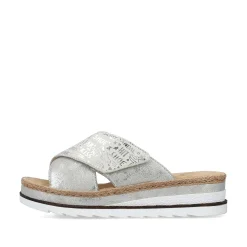 Rieker Women'S Mules Silver Metallic