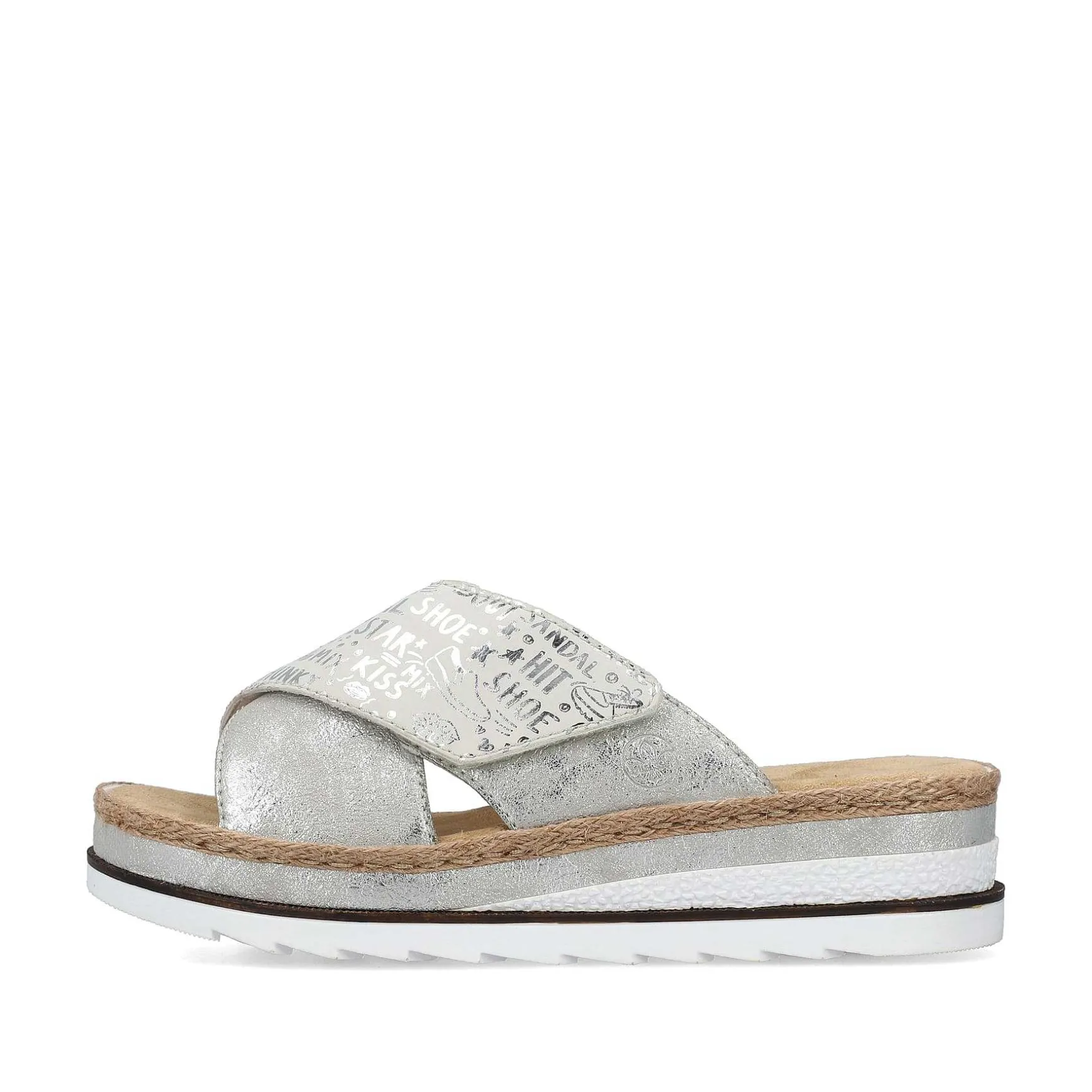 Rieker Women'S Mules Silver Metallic