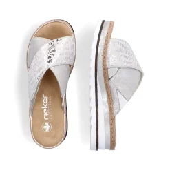 Rieker Women'S Mules Silver Metallic