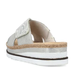 Rieker Women'S Mules Silver Metallic