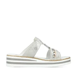 Rieker Women'S Mules Silver Gray