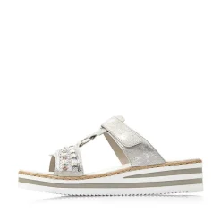 Rieker Women'S Mules Silver Gray