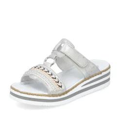 Rieker Women'S Mules Silver Gray