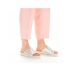 Rieker Women'S Mules Silver Metallic