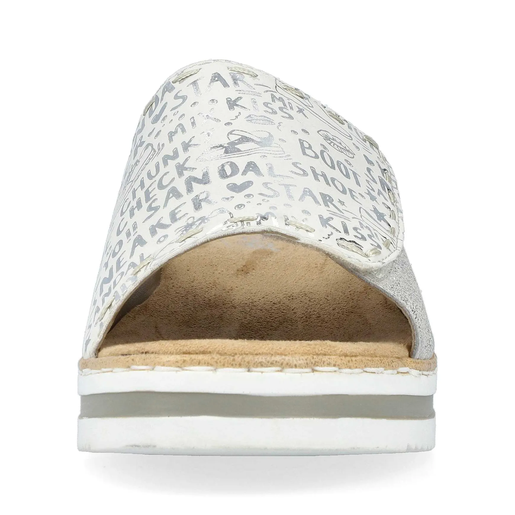 Rieker Women'S Mules Silver Metallic