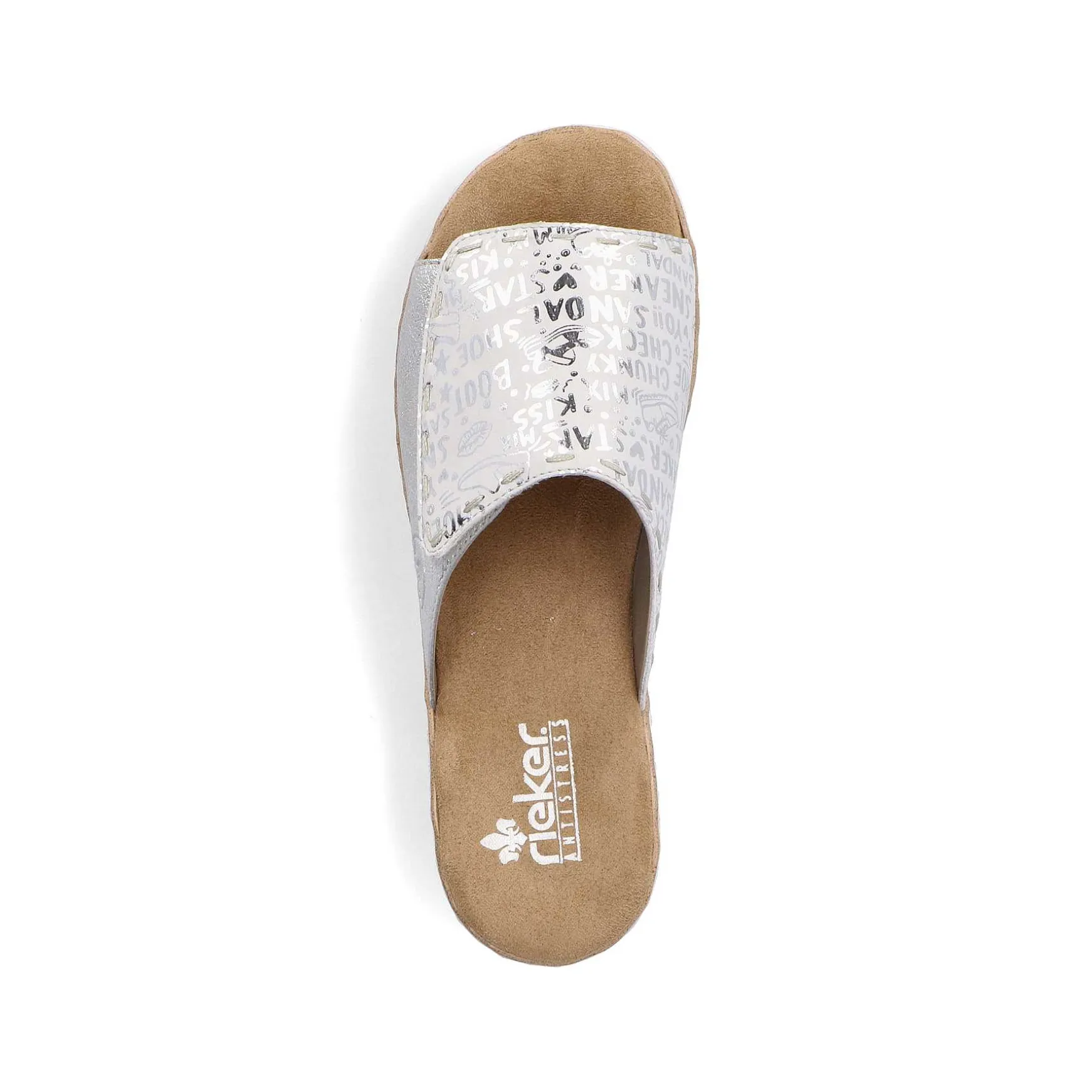 Rieker Women'S Mules Silver Metallic