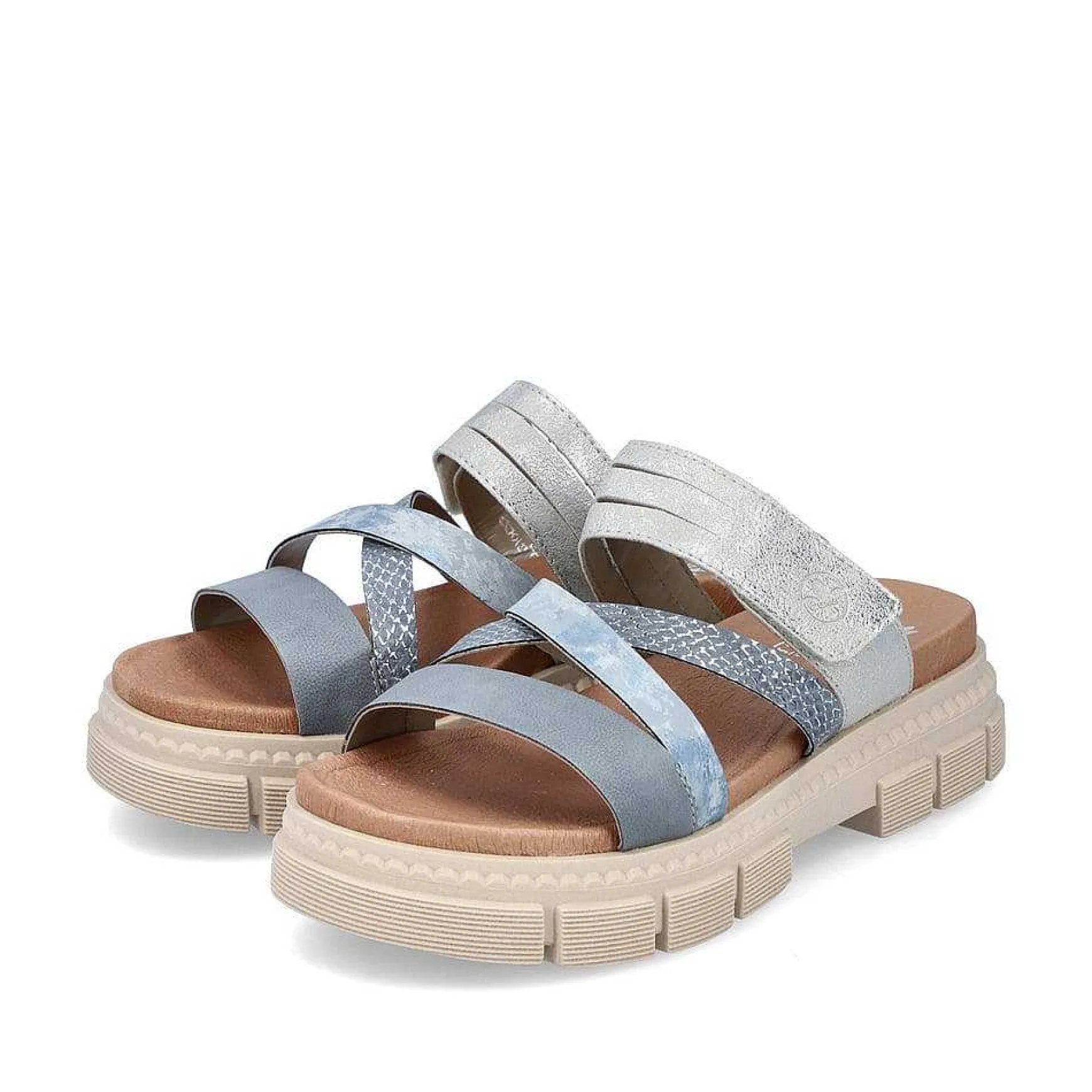 Rieker Women'S Mules Slate Blue-Dust Gray