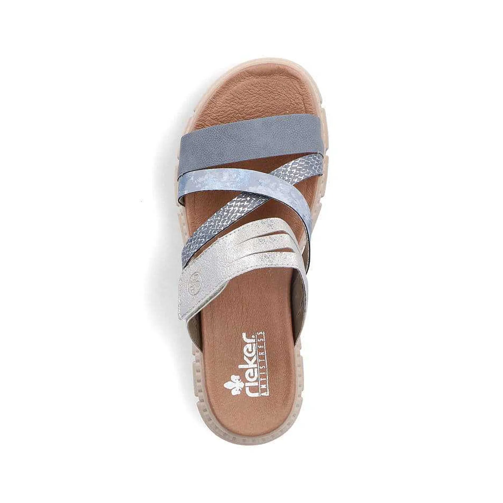 Rieker Women'S Mules Slate Blue-Dust Gray