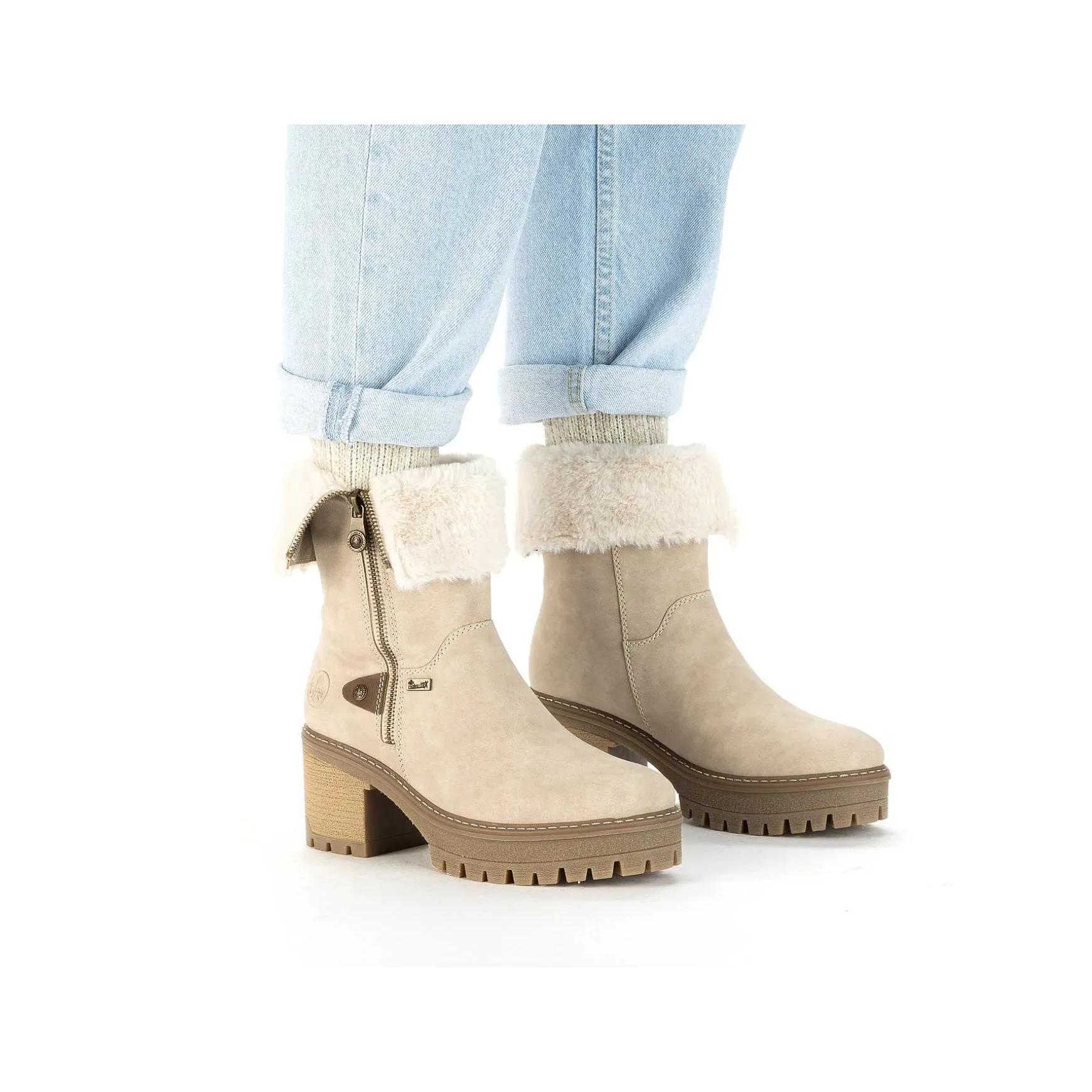 Rieker Women'S Short Boots Gray Beige