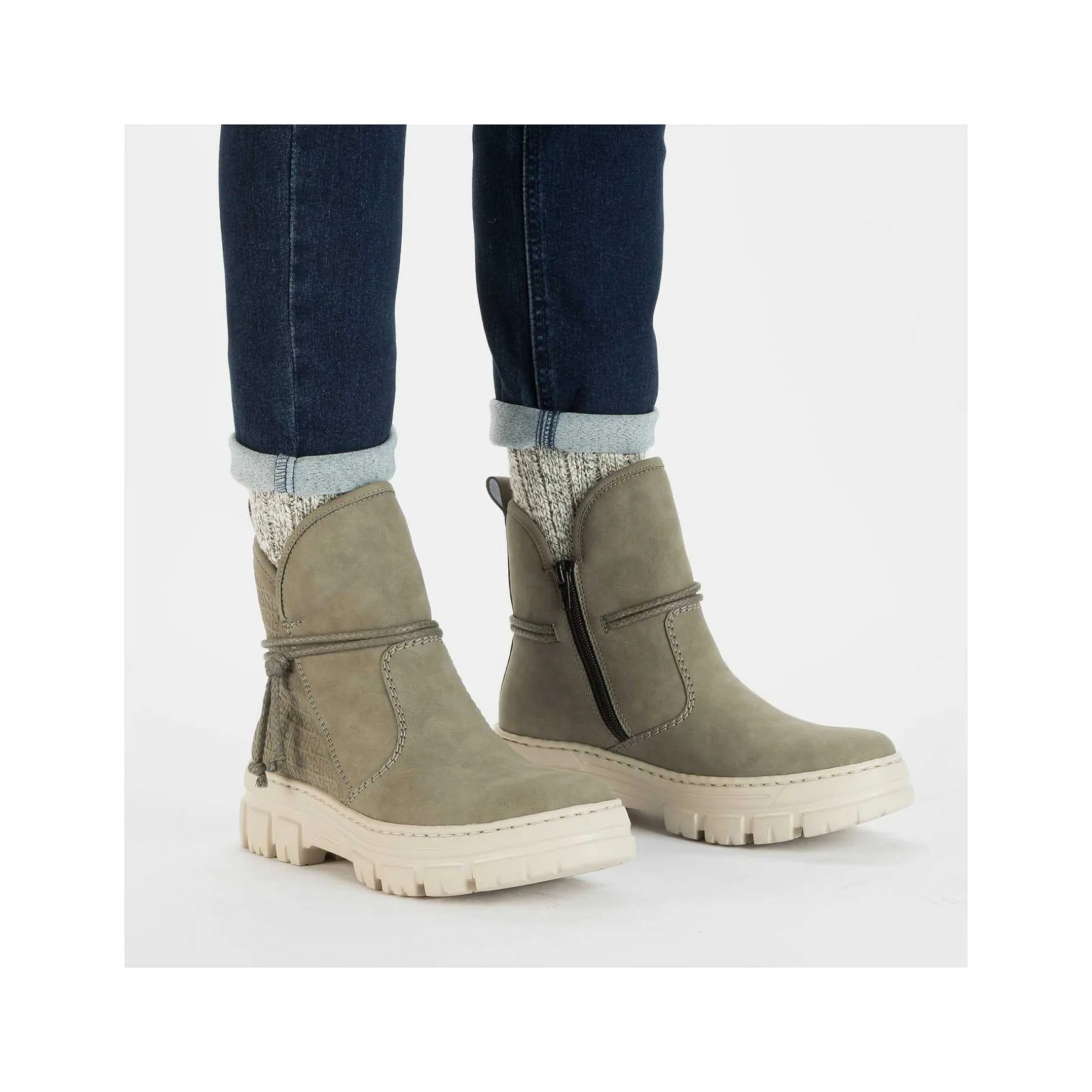 Rieker Women'S Short Boots Gray Green