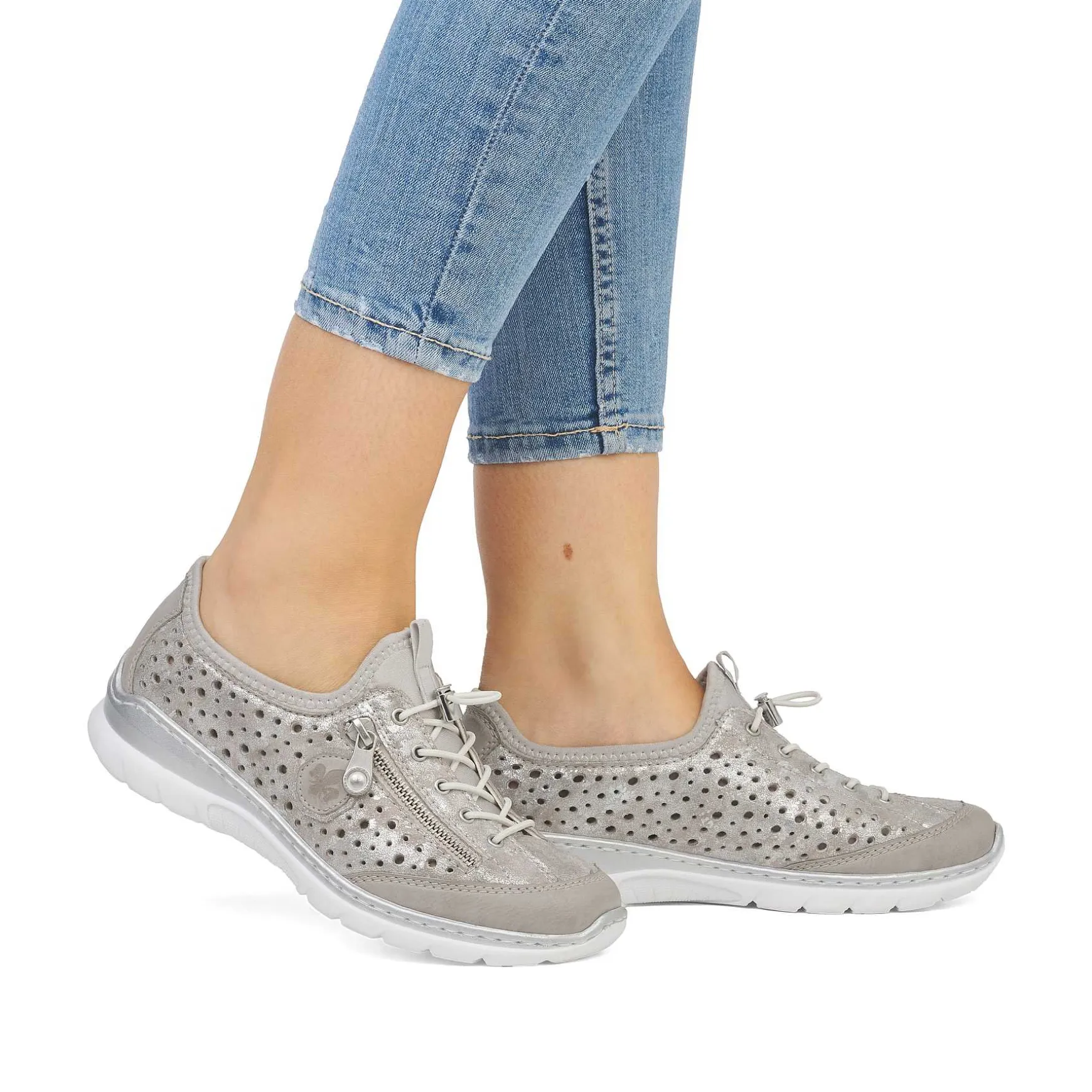 Rieker Women'S Slippers Beige Metallic