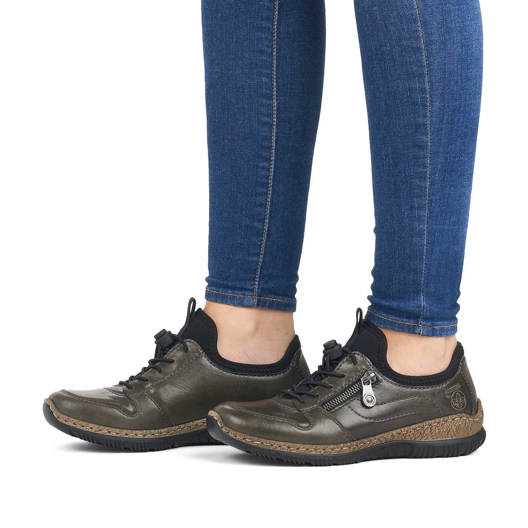 Rieker Women'S Slippers Grey-Green-Black