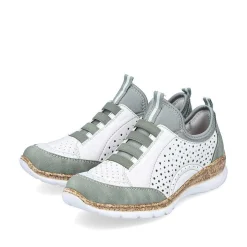 Rieker Women'S Slippers In Starry White-Mint Green