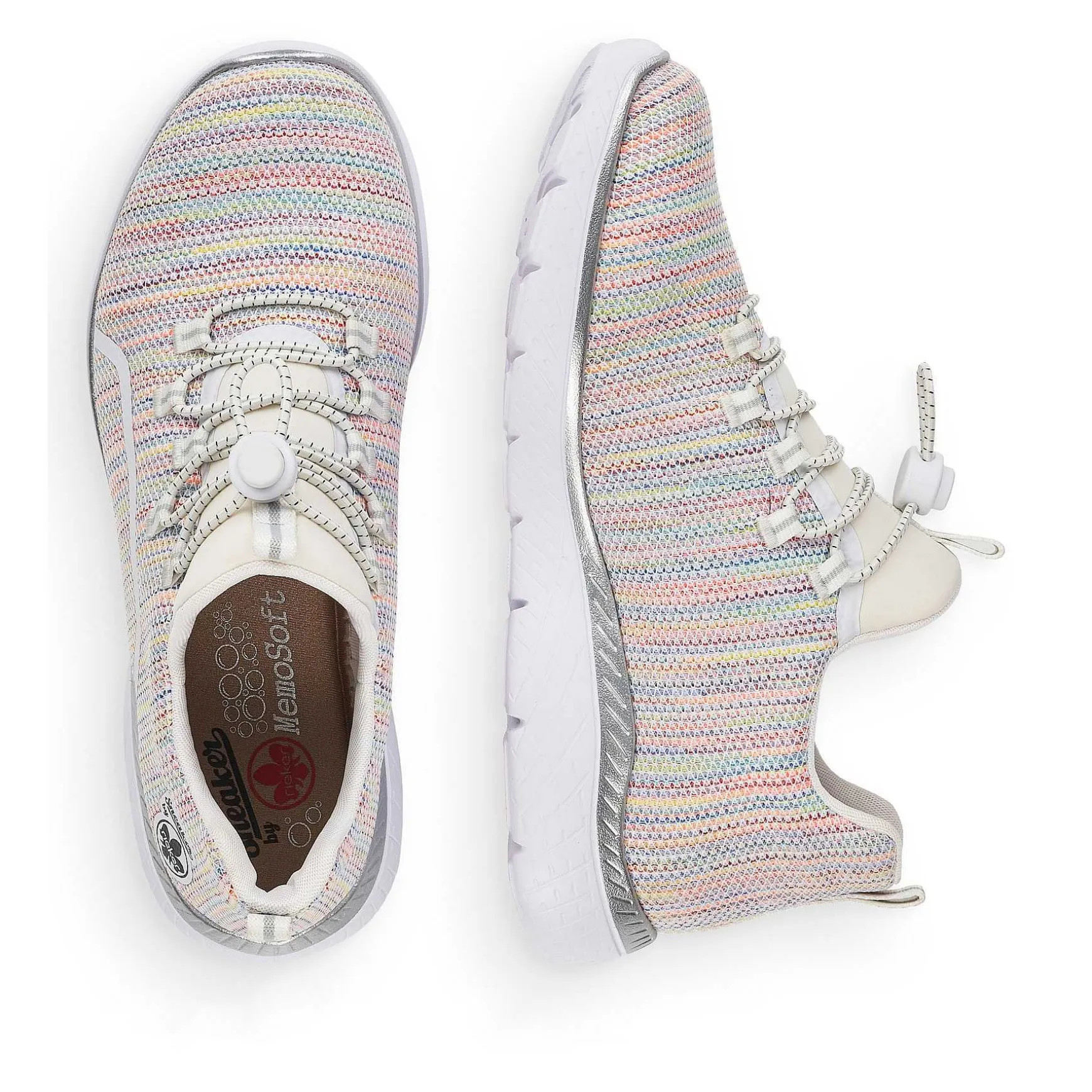 Rieker Women'S Slippers In White And Rainbow Colour