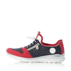 Rieker Women'S Slippers Navy Blue-Fire Red