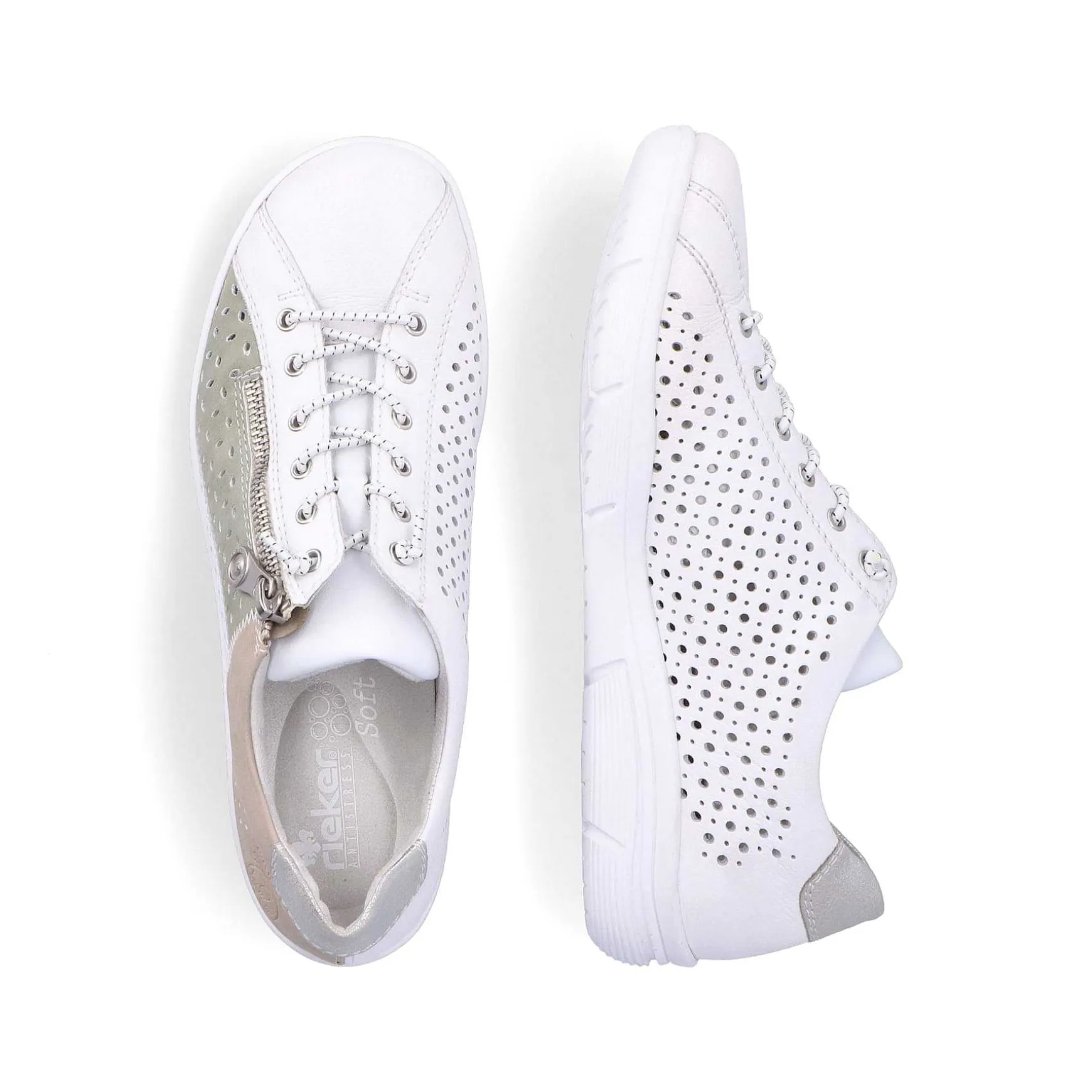 Rieker Women'S Slippers Pearl White-Mint Green-Beige