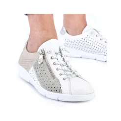 Rieker Women'S Slippers Pearl White-Mint Green-Beige