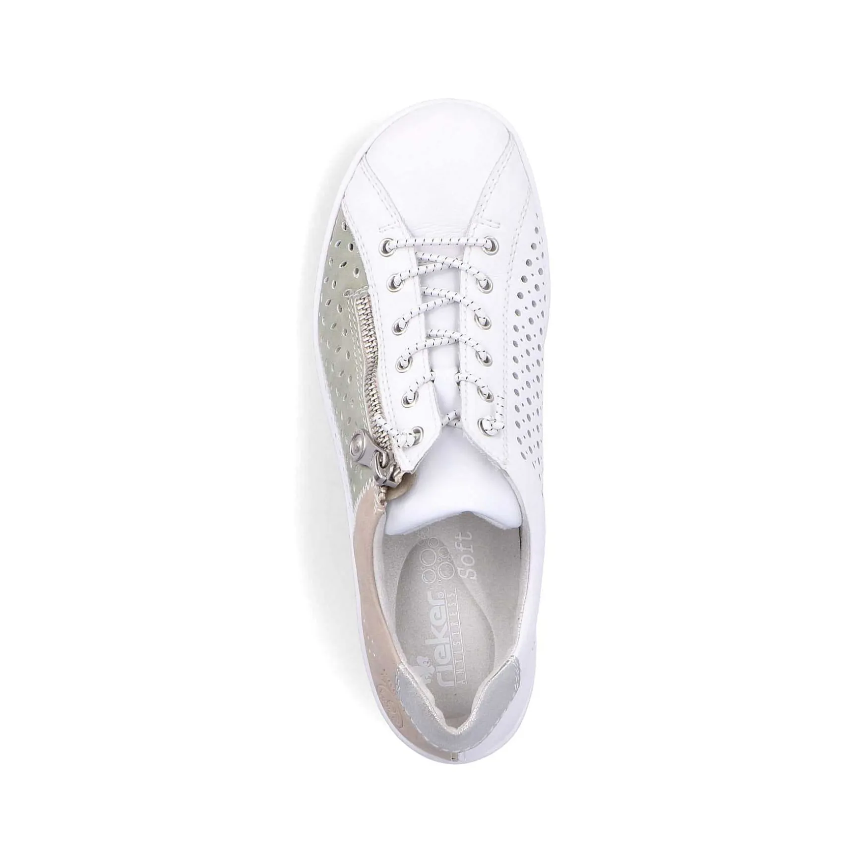 Rieker Women'S Slippers Pearl White-Mint Green-Beige