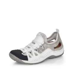 Rieker Women'S Slippers Pearl White-Gray