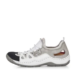 Rieker Women'S Slippers Pearl White-Gray