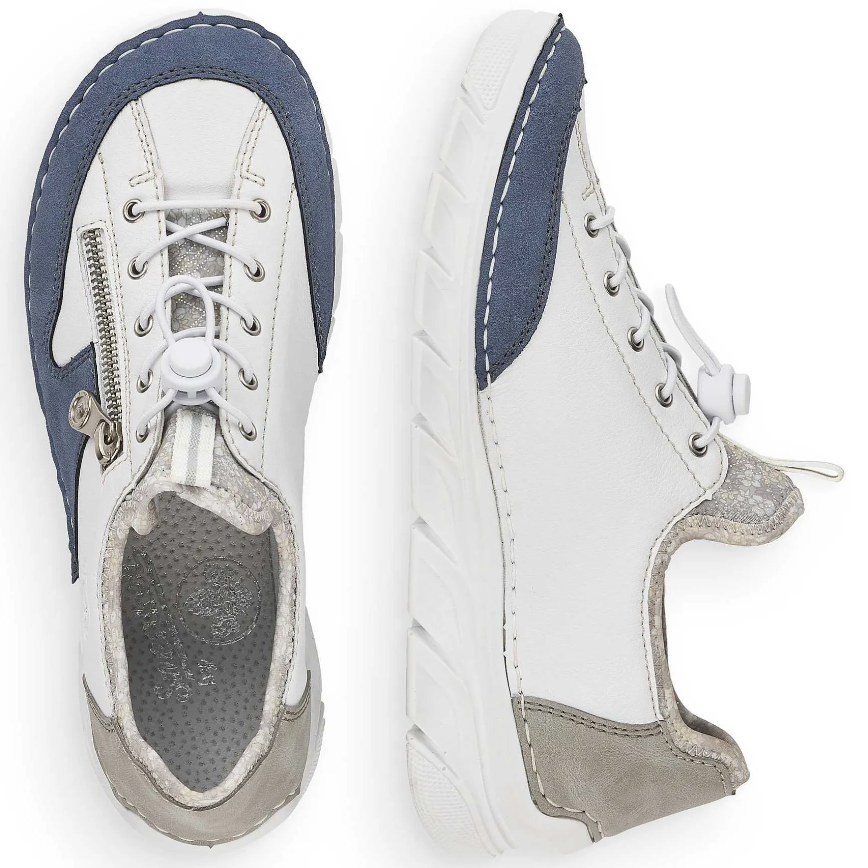 Rieker Women'S Slippers Pure White-Ocean Blue